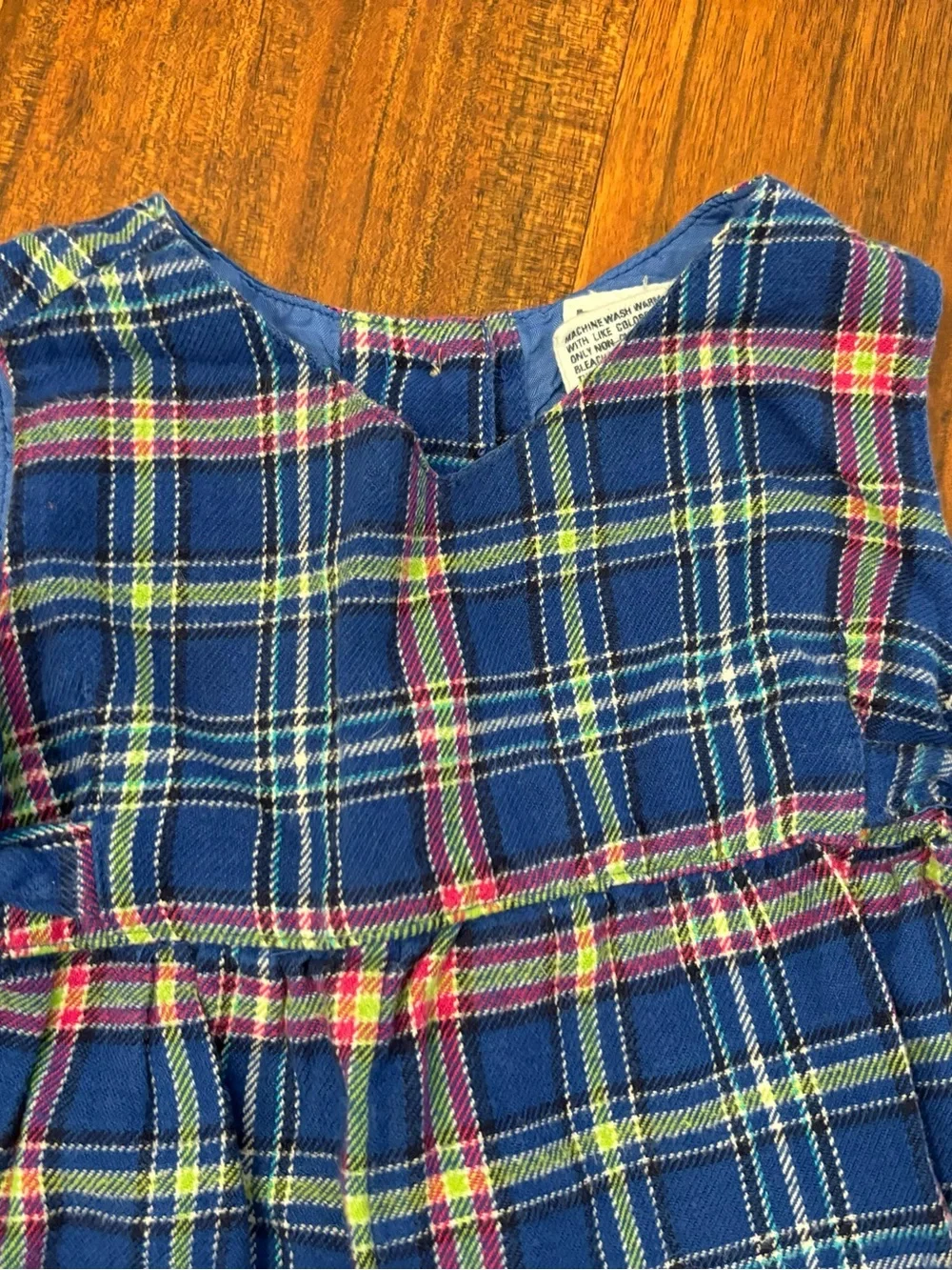 Baby Gap Vintage Blue Plaid Sleeveless Jumpsuit